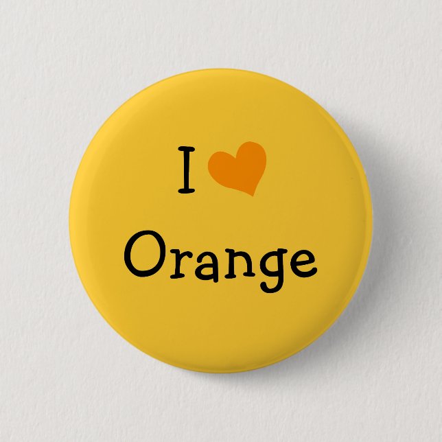 I Liebe Orange Button (Vorderseite)