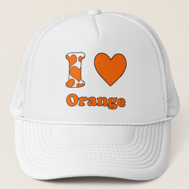 I Liebe Orange Truckerkappe (Vorderseite)