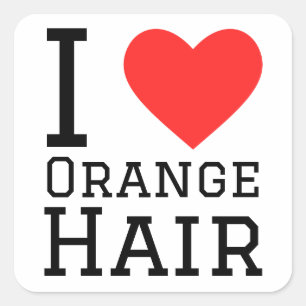 I Liebe Orangenhaar Quadratischer Aufkleber