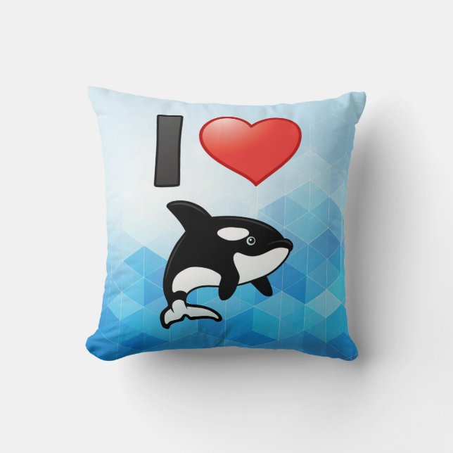 I Liebe Orcas Kissen (Vorderseite)