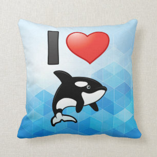 I Liebe Orcas Kissen
