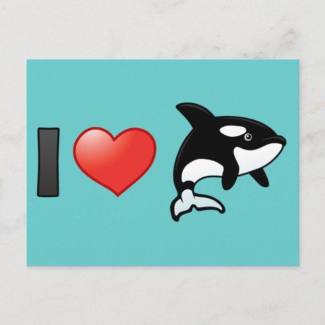 I Liebe Orcas Postkarte (Vorderseite)