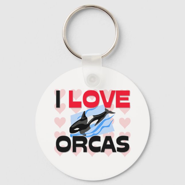 I Liebe Orcas Schlüsselanhänger (Vorderseite)