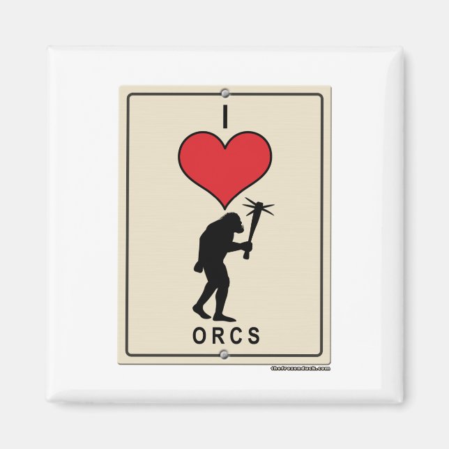 I Liebe Orcs Magnet (Vorne)