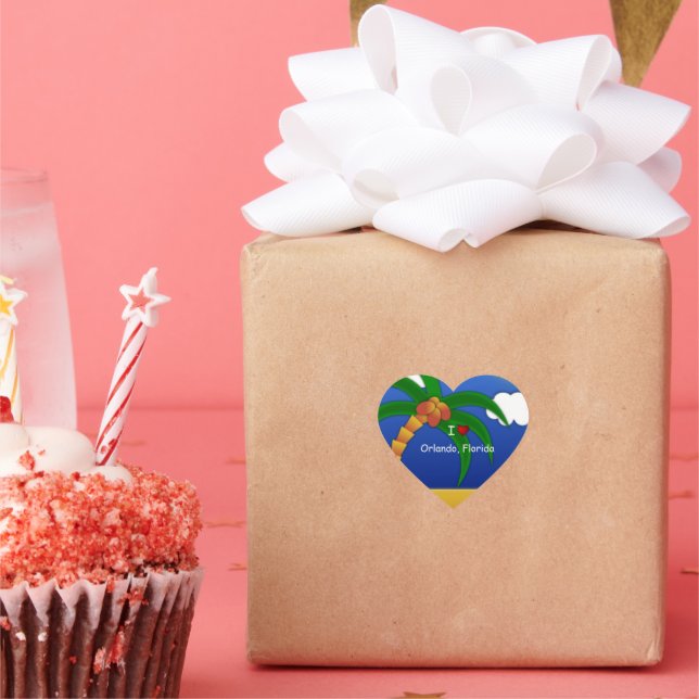 "I Liebe Orlando, Florida" Herz-Aufkleber (Party)