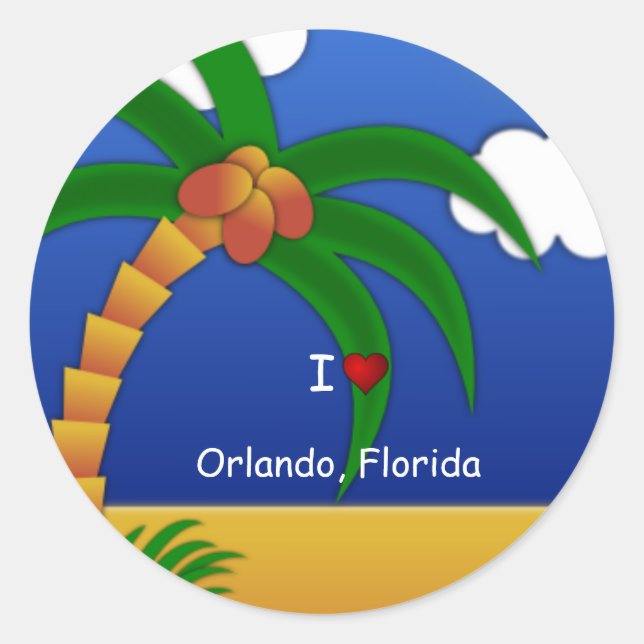 "I Liebe Orlando, Florida" Runder Aufkleber (Vorderseite)