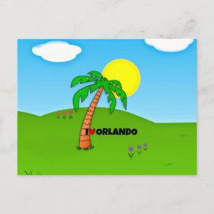 I Liebe Orlando, Palmen Tree und Sonnenschein Postkarte