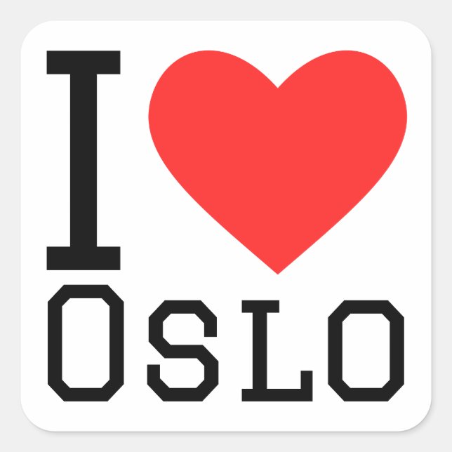 I Liebe Oslo Quadratischer Aufkleber (Vorderseite)