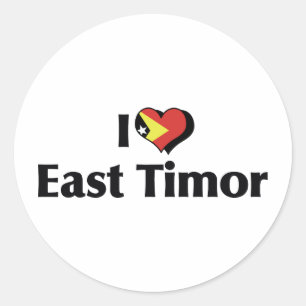 I Liebe Ost-Timor-Flagge Runder Aufkleber