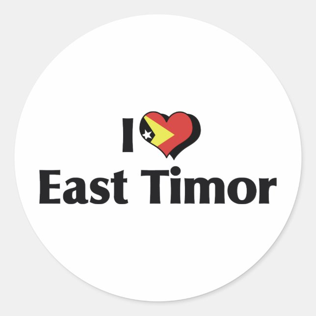 I Liebe Ost-Timor-Flagge Runder Aufkleber (Vorderseite)