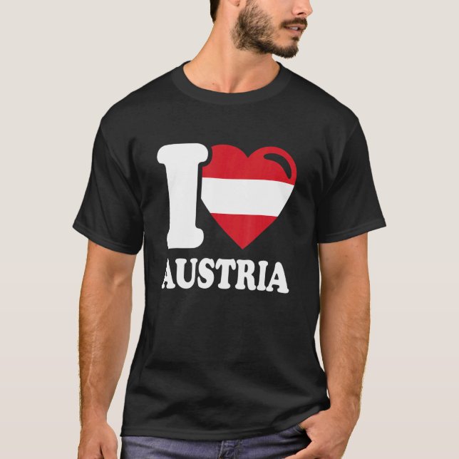 I Liebe Österreich Heimat Österreichische Flagge 7 T-Shirt (Vorderseite)