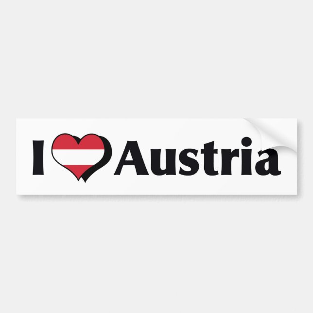 I Liebe - Österreichs Flagge Autoaufkleber (Vorne)