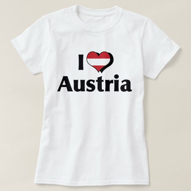 I Liebe - Österreichs Flagge T-Shirt (Design vorne)