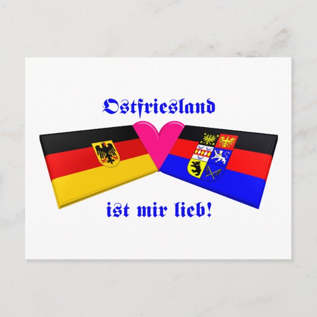 I Liebe Ostfriesland ist mir lieb Postkarte (Vorderseite)