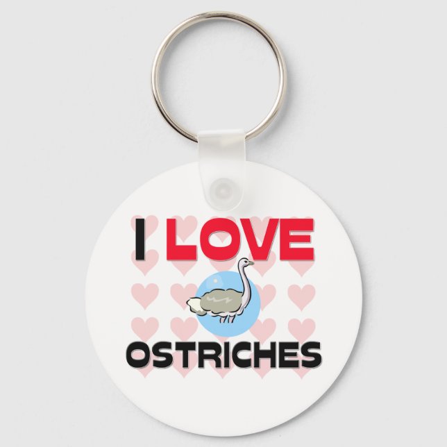 I Liebe Ostriches Schlüsselanhänger (Vorderseite)