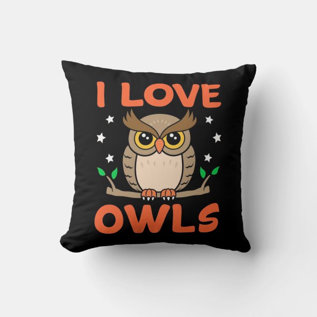 I Liebe Owls Kissen (Vorderseite)