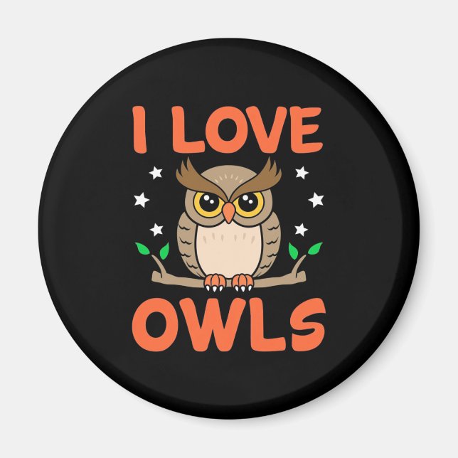 I Liebe Owls Magnet (Vorne)