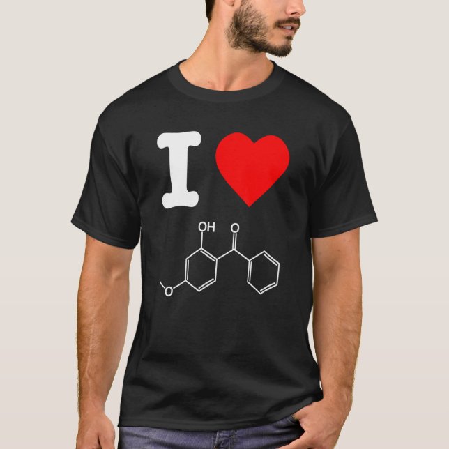 I Liebe Oxybenzone Suncreen Skincare Chemical Form T-Shirt (Vorderseite)