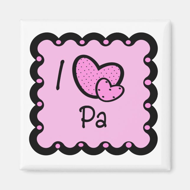 I Liebe Pa Niedlicher T - Shirt Magnet (Vorne)
