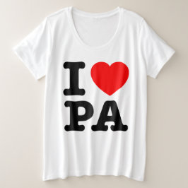 I LIEBE PA Pennsylvania Große Größe T-Shirt