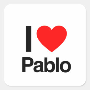i Liebe pablo Quadratischer Aufkleber