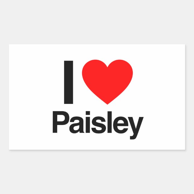 i Liebe paisley Rechteckiger Aufkleber (Vorderseite)