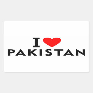 I Liebe Pakistan Land wie Herztourismus Rechteckiger Aufkleber