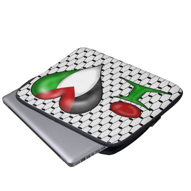I Liebe Palästina Laptopschutzhülle (Vorne Knopf)