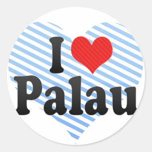 I Liebe Palau Runder Aufkleber