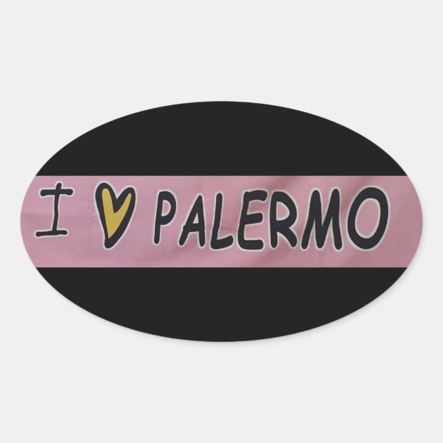 I Liebe Palermo Design Ovaler Aufkleber (Vorderseite)
