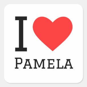 I Liebe Pamela Quadratischer Aufkleber