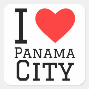 I Liebe Panama City Quadratischer Aufkleber