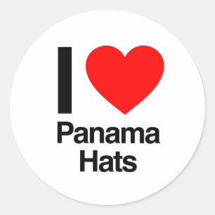 i Liebe panama hats Runder Aufkleber