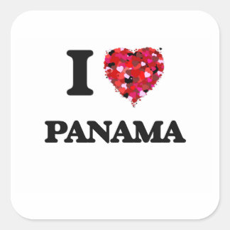 I Liebe Panama Quadratischer Aufkleber