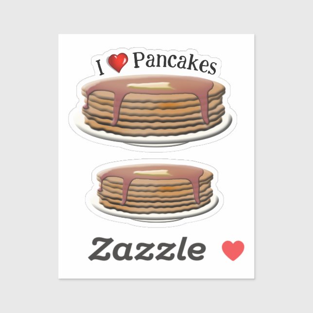 I Liebe Pancakes * Pancake Day Aufkleber (Blatt)