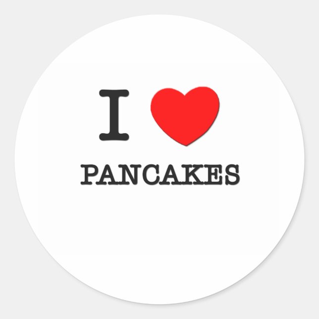 I Liebe Pancakes Runder Aufkleber (Vorderseite)
