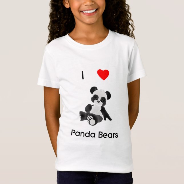 I Liebe-Panda-Bären T-Shirt (Vorderseite)