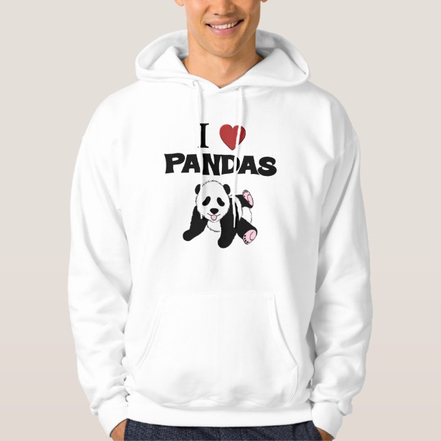 I Liebe Panda Bears Hoodie (Vorderseite)