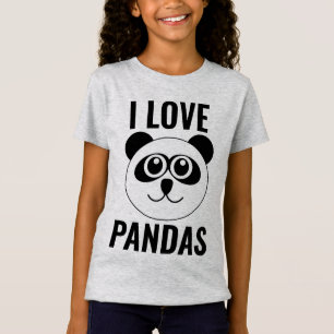 I LIEBE PANDA BEARS KIDS MÄDCHEN T - SHIRT