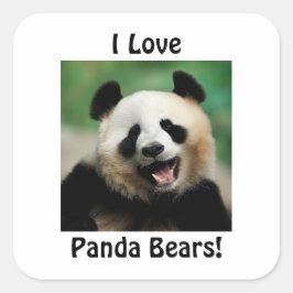 I Liebe Panda Bears Quadratischer Aufkleber