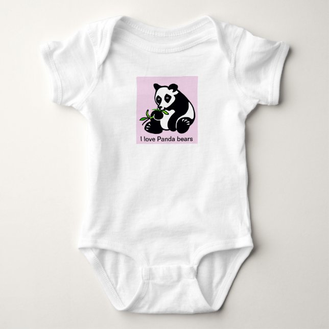 I Liebe PANDA BEARS - Wildtiere - Natur - Tier Baby Strampler (Vorderseite)