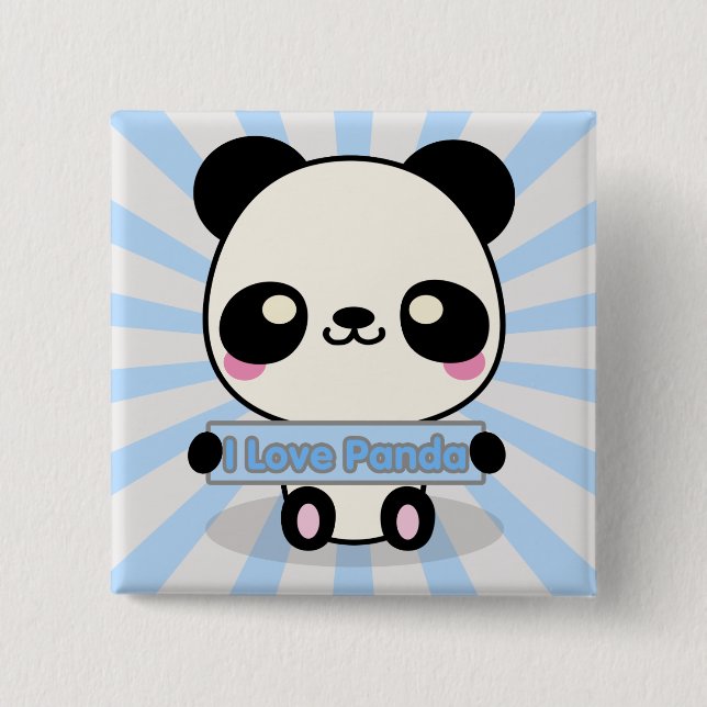 I Liebe-Panda Button (Vorderseite)