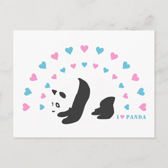 I Liebe Panda Postkarte (Vorderseite)