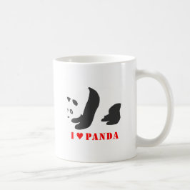I Liebe Panda (schwarz) Kaffeetasse