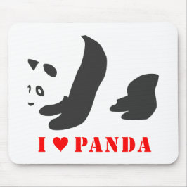 I Liebe Panda (schwarz) Mousepad