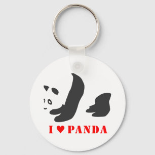 I Liebe Panda (schwarz) Schlüsselanhänger