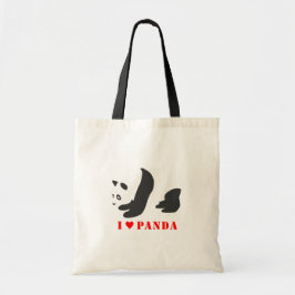 I Liebe Panda (schwarz) Tragetasche