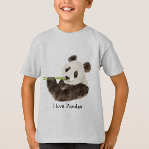 I Liebe Pandas Asian Bär, Wasserfarbtier T-Shirt