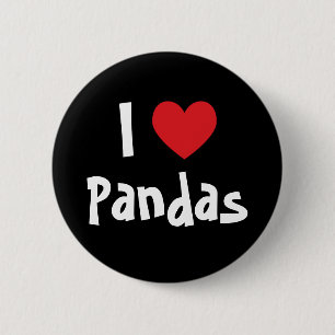 I Liebe Pandas Button