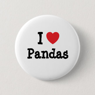 I Liebe Pandas Herz Brauch personalisiert Button